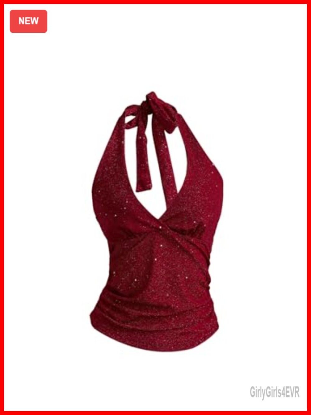Sparkly Sequin Halter Crop Top Backless Sleeveless Party Tank